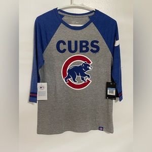 New with tags CUBS Women’s Nike shirt M Baseball Athletic cut 3/4 sleeve
